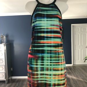Bebe multi colored dress/Size L (fits like a 10)